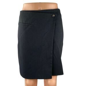Siyazu Women's Black Mini Mid Rise Zipper Straight Pencil Wrap Skirt Size 1